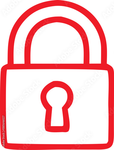 lock icon on red button