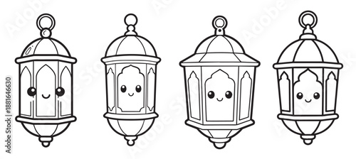 vector illustration of a lantern  ramadhan coloring pages coloring book logo icon vector illustration Ramadan Mubarak  kareem, Eid Al fitr Islamic moslem