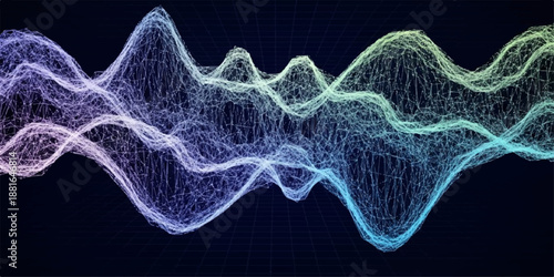 A futuristic abstract blue wave pattern features glowing fractal energy and liquid textures resembling electric plasma or a seamless water surface for a powerful wallpaper design