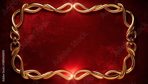 Luxury Valentine’s Day Golden Heart Frame Border – Ultra-Glossy Premium Romantic Design 8K (16:9