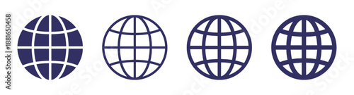 Globe sphere vector icon of international global network