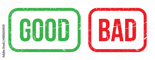 Good and bad stamps design vector illustration