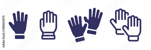 Gloves icon set protective equipment safety