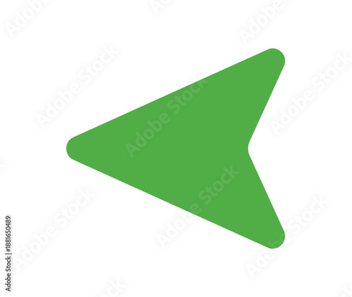 Green left arrow icon simple shape vector illustration