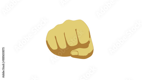 A clenched fist illustration showcasing strength and determination in a simple graphic representation from a straightforward front viewpoint