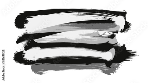 An abstract depiction of layered brush strokes in varying shades of grey on a clean background from a straightforward viewpoint