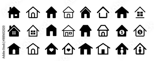 House icons set home symbol collection