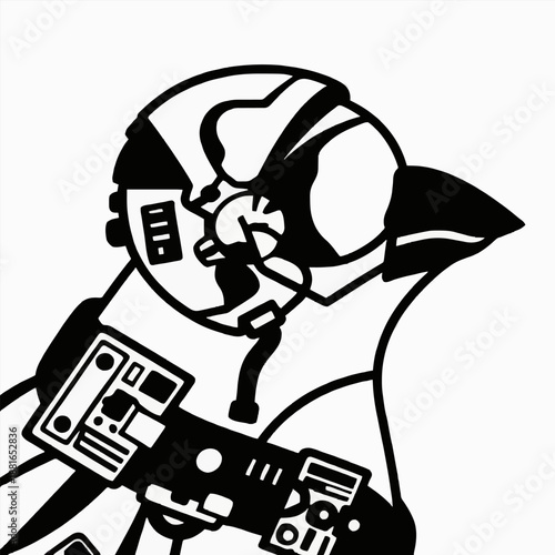 Astronaut Illustration, Retro Space Exploration Graphic