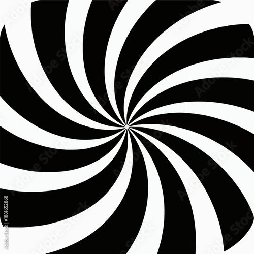 Hypnotic Spiral Pattern - Black and White Abstract Background