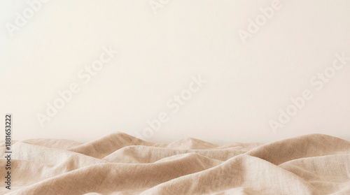 Minimal Natural Linen Fabric Waves with Soft Copy Space Background
