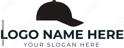 Black baseball cap logo vector for fashion, sports, or casual apparel branding