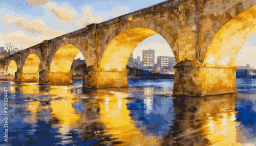 Quiet Wealth Golden Reflections isolated watercolor vector illustration svg