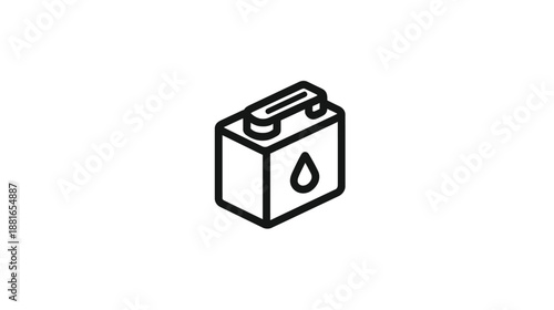 Minimalist outline vector icon of a liquid soap dispenser with a drop symbol. Perfect for hygiene and cleaning concepts.