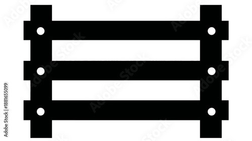 Black silhouette icon of a simple wooden fence segment, depicting a rustic barrier or enclosure element on white background.