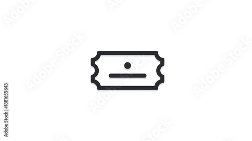 Modern ticket line icon, vector outline for event admission, cinema, travel, concert, coupon, or pass symbol design.