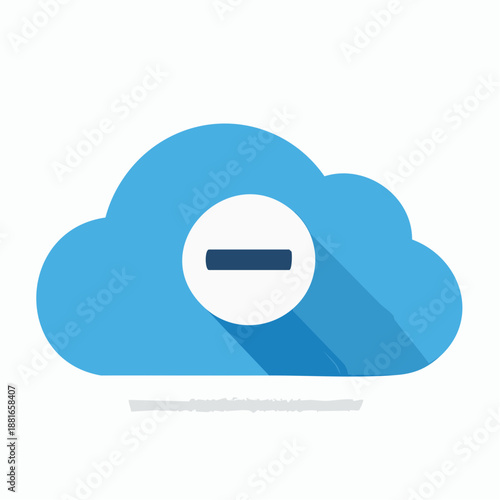 Cloud icon with minus sign representing removal or reduction concept