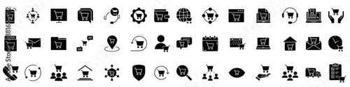 Shopping icon vector set. Online shopping Illustration sign collection. Purchases symbol. Sale logo.