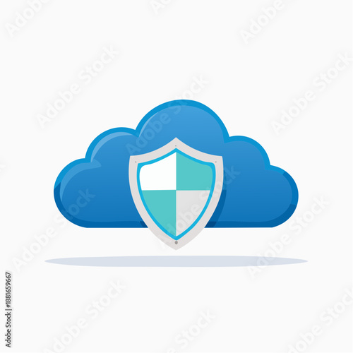 Cloud computing security shield icon representing data protection and privacy