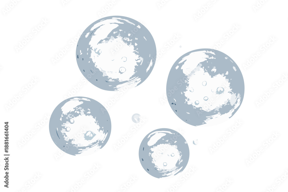 Obraz premium Transparent liquid sphere water bubble glossy circle floating shape clear abstract minimal design white background clean