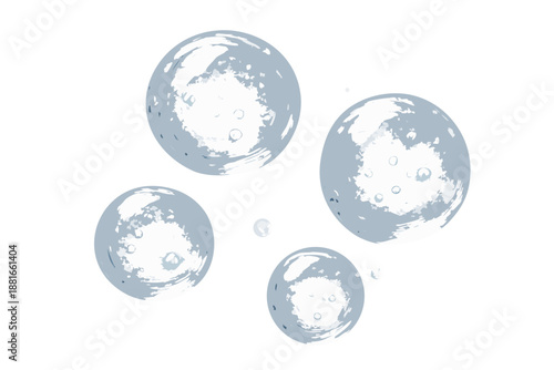 Transparent liquid sphere water bubble glossy circle floating shape clear abstract minimal design white background clean