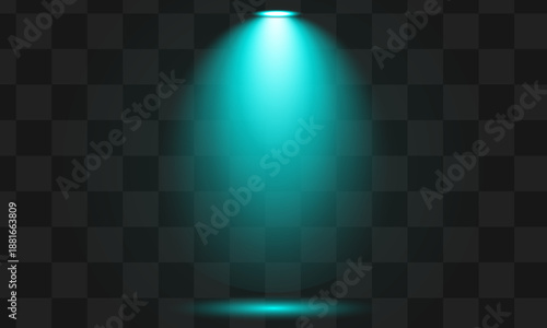 Spotlight effect blue glowing on stage