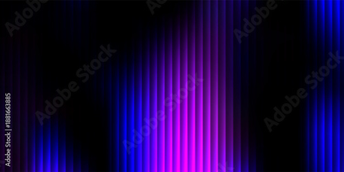 Glowing neon waves form vibrant circular gradient with fractal glass effect and blending purple cyan colors. Futuristic and dreamy background with wave effect adds fluid movement and dynamic depth