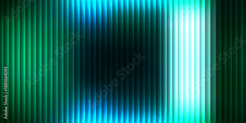Vibrant circular gradient pattern with ribbed fractal glass texture effect blending teal deep blue colors. Minimalistic and futuristic abstract background perfect for creative digital designs. Vector