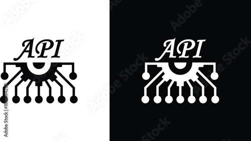 API Technology Connection and Integration Icon.