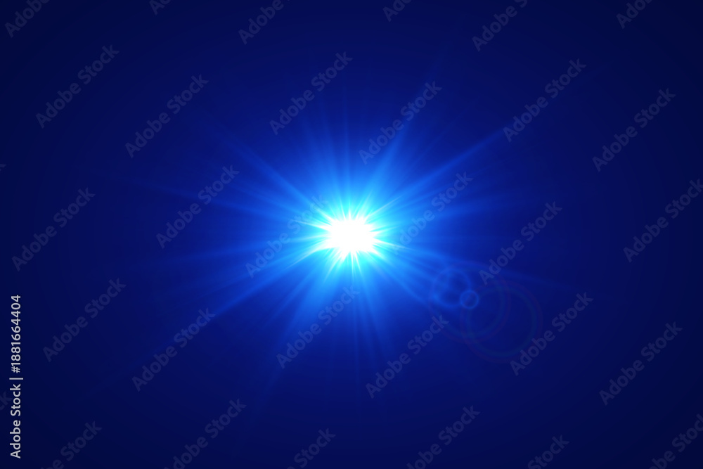 Obraz premium Modern blue lens flare background with glow.