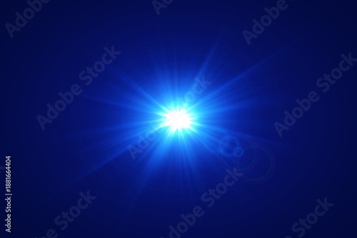 Modern blue lens flare background with glow.