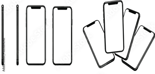 The image showcases a series of smartphone mockups against a pristine white background.
