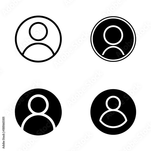User profile avatar icons collection for web and app interface design elements