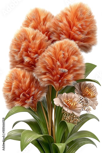 Modern pampas grass botanical art high resolution picture