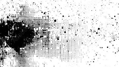 Worn Halftone Grunge Surface Background. Vintage Print Halftone Texture Overlay