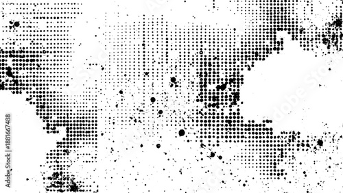 Modern Abstract Halftone Dots Texture. Rough Urban Halftone Dots Background. Vector Design.