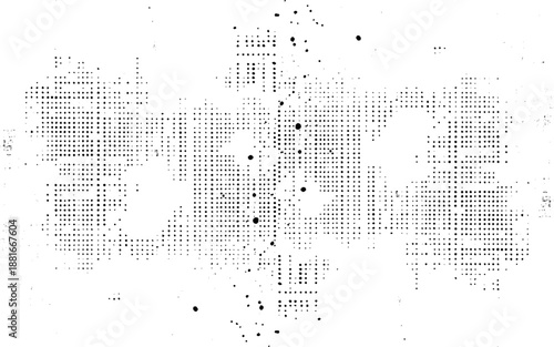 Retro Halftone Dots Grunge Design. Vintage Print Halftone Texture Overlay. Vector Texture Background