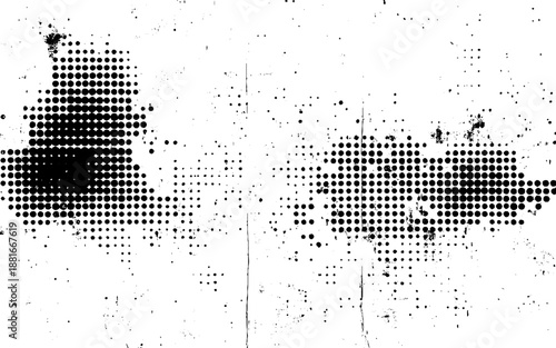 Urban Distress Halftone Texture Background. Retro Halftone Dots Grunge Design