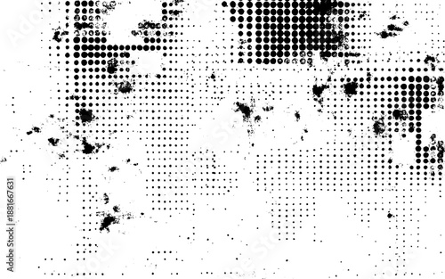 Minimal Black and White Halftone Noise Overlay. Urban Distress Halftone Texture Background. Vector Texture Background