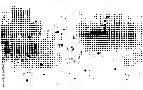 Minimal Black and White Halftone Noise Overlay. Vintage Print Halftone Texture Overlay. Vector Design.