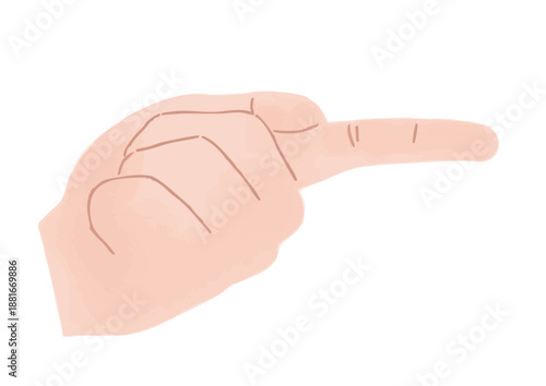 指の腹を上に向けて人差し指を差し出しているイラスト