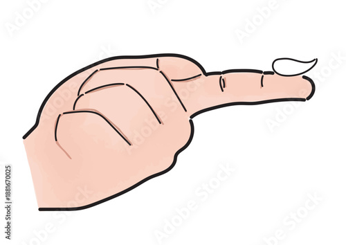 1FTUの薬剤を指に乗せたイラスト