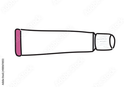 ピンク色の軟膏チューブのイラスト