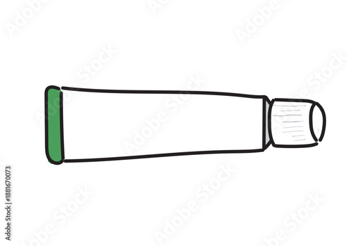 緑色の軟膏チューブのイラスト