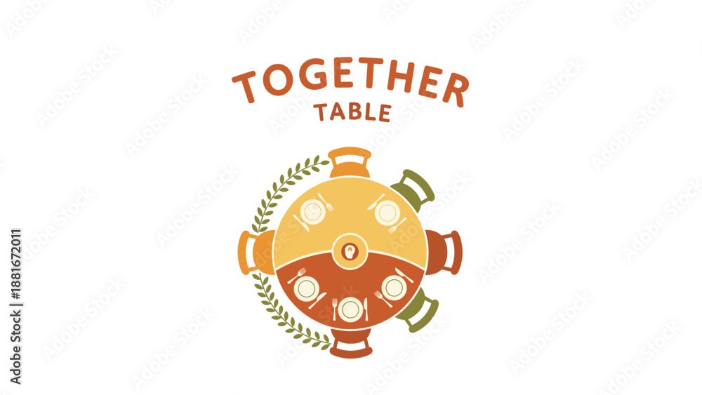 Fototapeta premium Illustration of a Table Setting with Dishes.