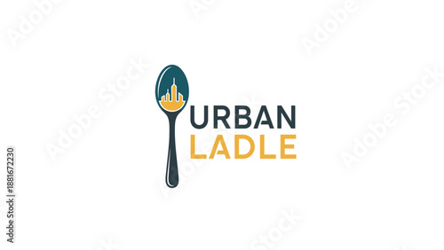 Urban Ladle Logo Design with Spoon.