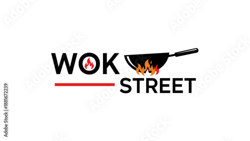 Wok Street Logo with Frying Pan.