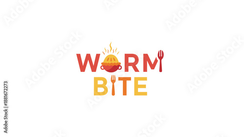 Worm Bite Logo with Burger Illustration.