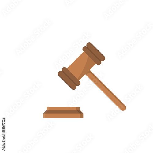 A single brown wooden gavel tool with a handle is isolated on a white background as a kitchen wood equipment object