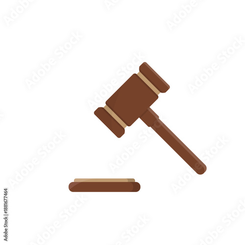 Isolated wooden hammer and gavel tool equipment with a rolling pin handle on white background for baking and kitchen utensil use