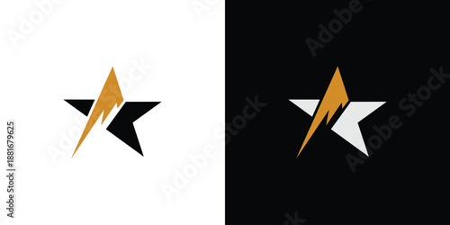 The mountain star logo design is unique and modern